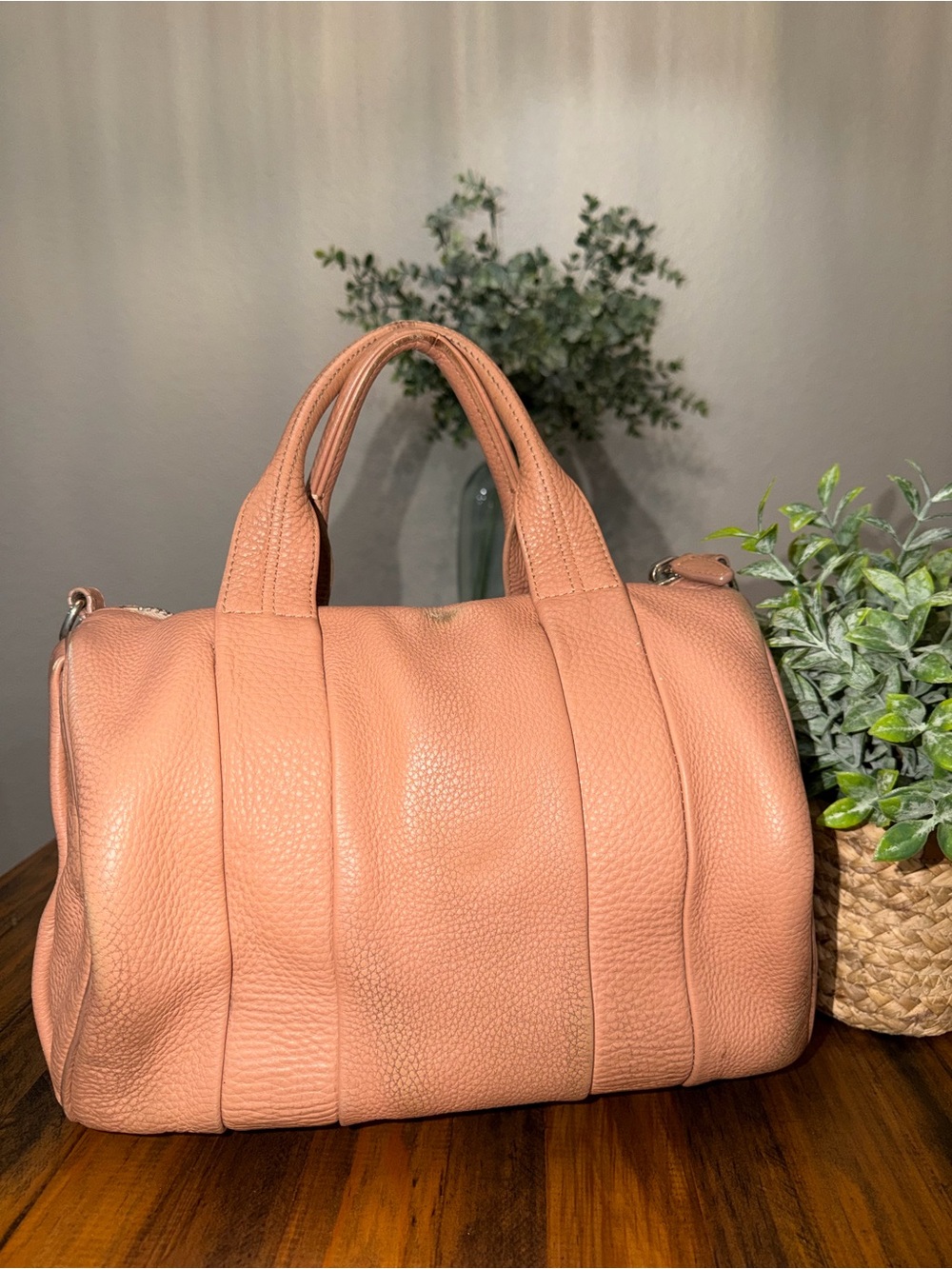 ALEXANDER WANG Tan Rocco Leather Top-Handle Satchel